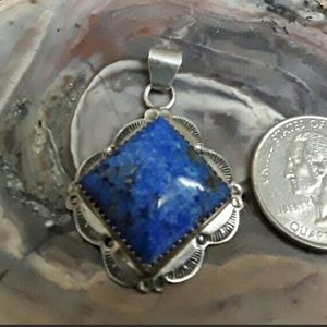 GORGEOUS Lapis & Sterling Silver Pendant